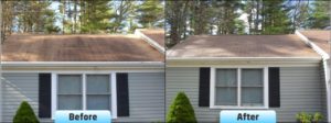 Jeff's Power Washing before and after roof cleaning